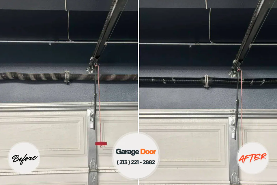 Before and after: garage door repair Shepherd, MI